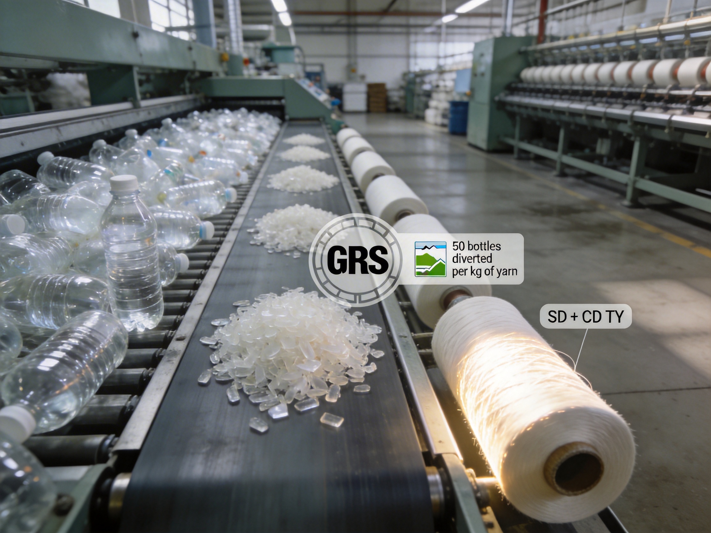 Eco-Friendly SD+CD DTY(D/F) Recycled Yarn: Advancing Circular Economy in Textiles with Unmatched Performance