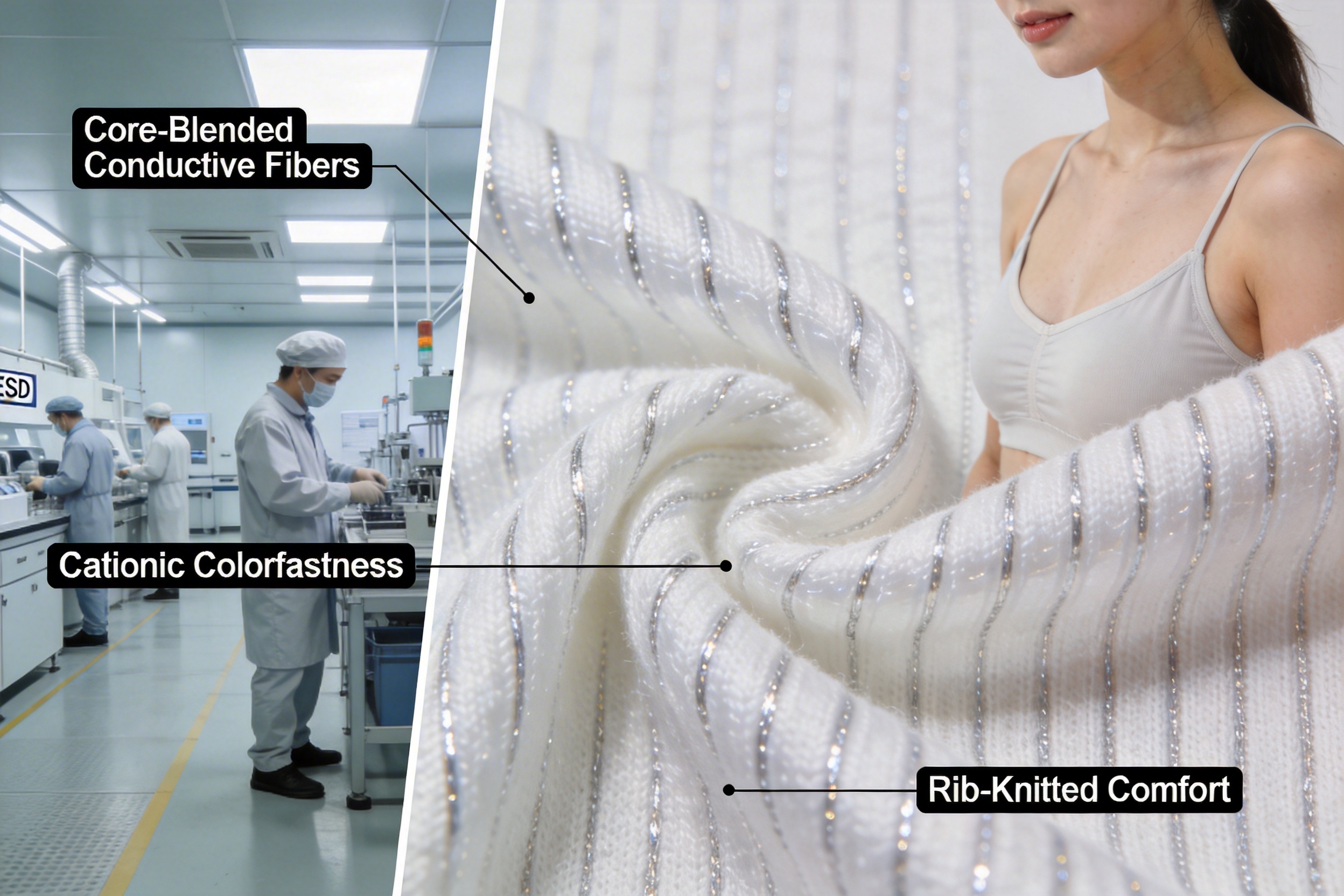 Anti-static Cationic Knitted Rib Fabric: Advancing Functional Comfort and Static Control in Modern Textiles