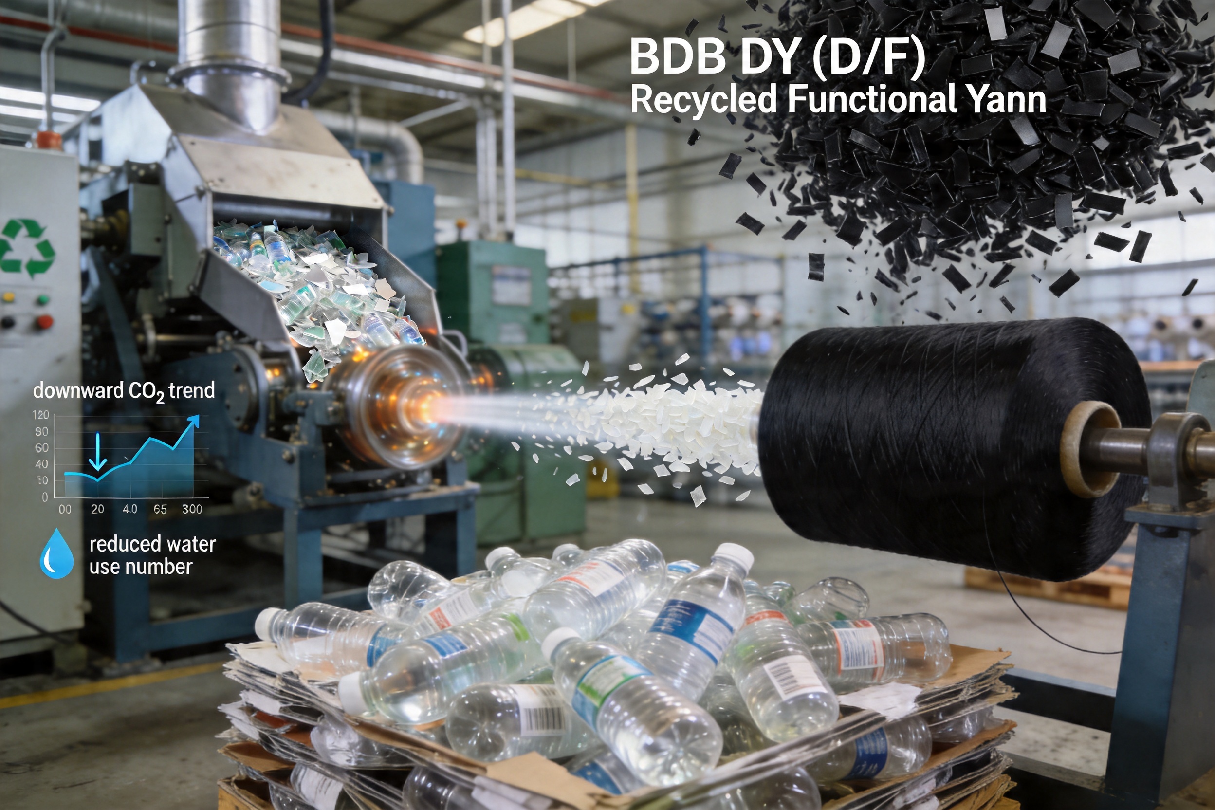 Black DDB DTY(D/F) Recycled Functional Yarn: A Sustainable, High-Performance Textile Innovation